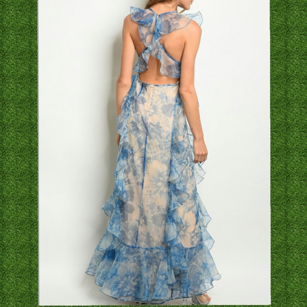 🍁GORGEOUS BLUE NUDE DRESS -101 - Picture 3 of 5